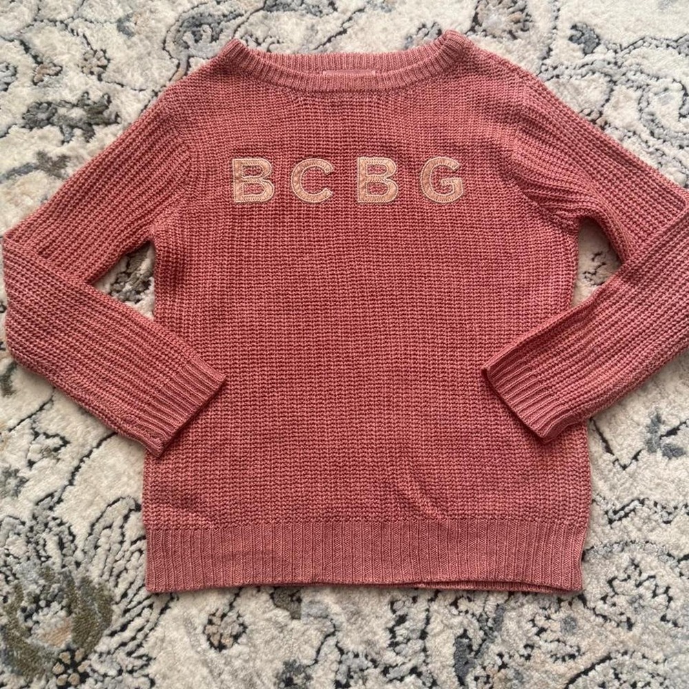 Girls Pink BCBG sweater with cute design Size 4
